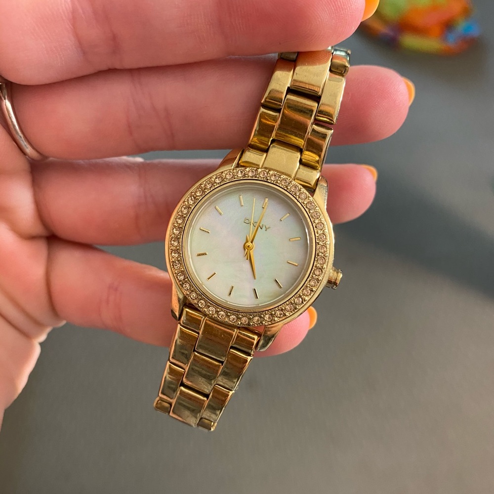 DKNY gold watch